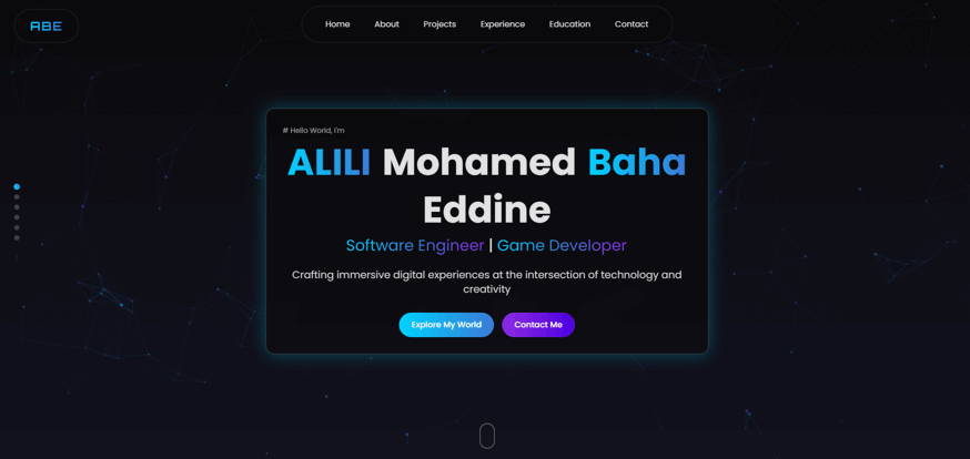 Alili Baha website screenshot showing creative business portfolio